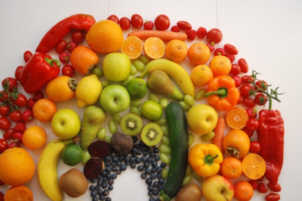 Regenboog van groente en fruit